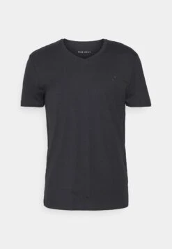 Pier One V Neck Bird Tonal 3 Pack - T-Shirt Basic - Light Brown/White/Dark Blue -mode 16dbb85cde8744eb9c849392873d7433