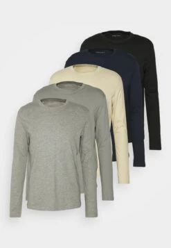 Pier One 5 Pack - Longsleeve - Black/Dark Blue/Stone -mode 1c25018ba4f641b38bf11faa7391875c
