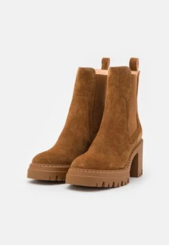 Pier One Leather - Enkellaarsjes Met Hoge Hak - Cognac -mode 2be65df1ec21468c939e38989695e7b8