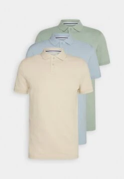 Pier One 3 Pack - Poloshirt - Mint/Tan/Light Blue -mode 32306465451b49b68887f2f3443fe714