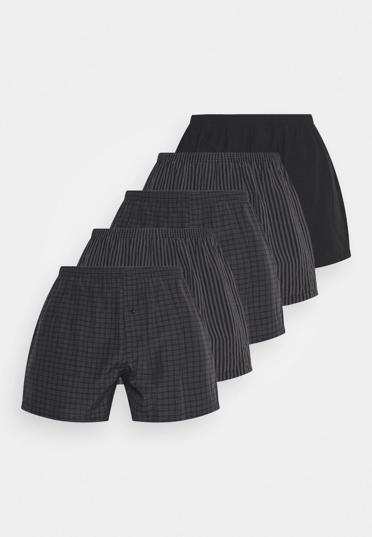 Pier One 5 Pack - Boxershort - Black/Dark Grey 1 Pier One 5 Pack - Boxershort - Black/Dark Grey