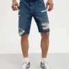 Pier One Jeansshort - Dark Blue Denim