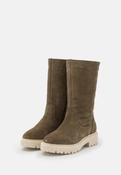 Pier One Leather Winter Boot - Laarzen - Khaki -mode 4be019c35c4c45beb144eb4aa53e93e8