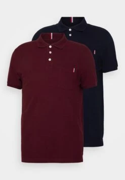 Pier One 2 Pack - Poloshirt - Blue/Bordeaux -mode 596d0de14dc04a10bc9519206e472b35