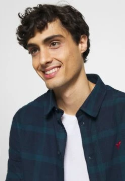 Pier One Overhemd - Dark Blue/Teal -mode 60ff006a248a4e558dbde6647cd82b01