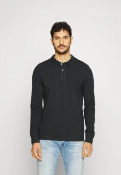 Pier One Long Sleeve 2 Pack- Poloshirt - Dark Grey/Khaki -mode 61c36d2fe9404d06a651873e3825e3f3