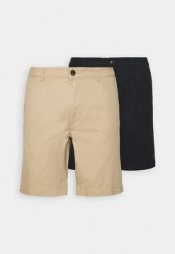 Pier One 2 Pack - Shorts - Tan/Black -mode 6d9aaab23c01455689a1f97d308c1dcf