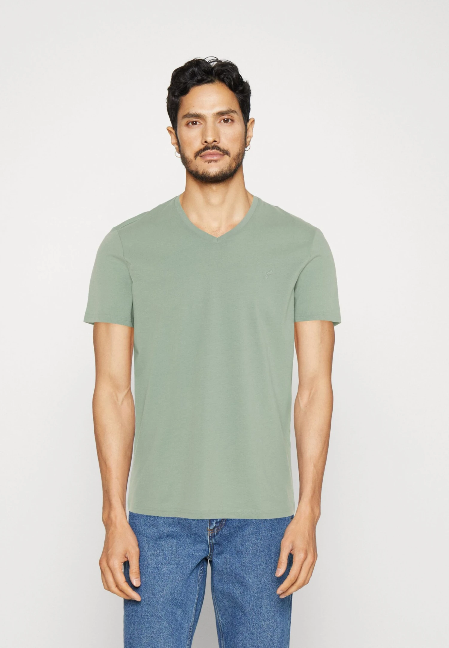 Pier One V Neck Bird Tonal 3 Pack - T-Shirt Basic - Mint/Off-Whit/Blue Grey 2 Pier One V Neck Bird Tonal 3 Pack - T-Shirt Basic - Mint/Off-Whit/Blue Grey - Afbeelding 2