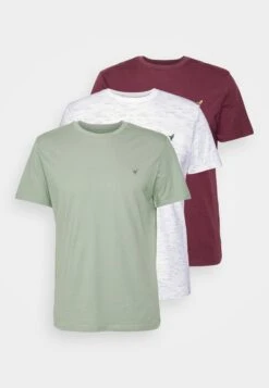 Pier One 3 Pack - T-Shirt Basic - Off-White/Bordeaux/Mint -mode 7f1520e84b4b4a0887f6c635d2c31b24
