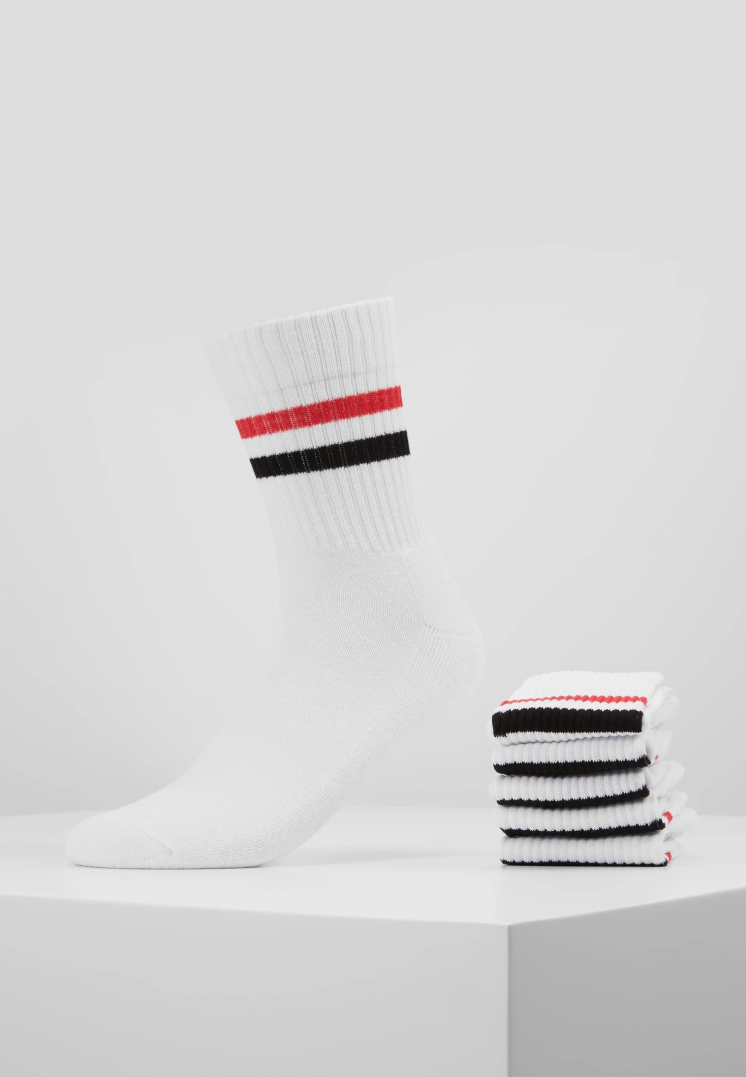 Pier One 5 Pack - Sokken - White/Red/Black 1 Pier One 5 Pack - Sokken - White/Red/Black