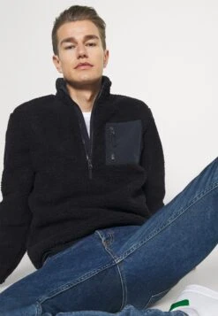 Pier One Fleece Trui - Dark Blue -mode 88111e09df4342679a12241e843a9022