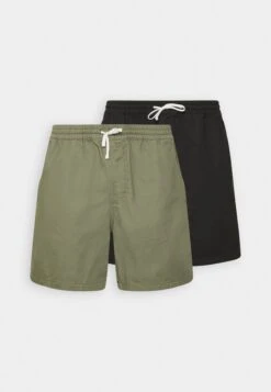 Pier One 2 Pack - Shorts - Olive/Black -mode 8f4f659af78442c185d8dbca74fb1591