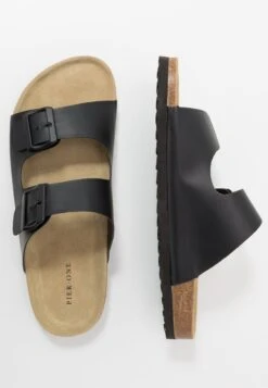 Pier One Unisex - Pantoffels - Black -mode a98de5f417bd4f57b176937b18a12ab7