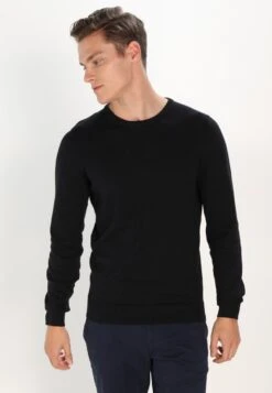 Pier One Basic Crewneck - Trui - Black