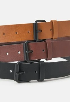 Pier One 3 Pack Unisex - Riem - Black/Brown/Cognac -mode c51602dbb07442f1950726d800e6e752