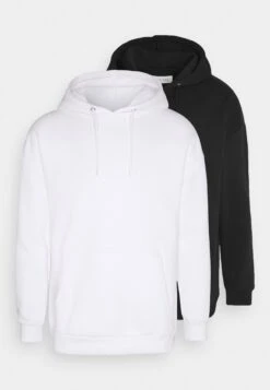 Pier One 2 Pack - Hoodie - White/Black -mode d667228052b44d8c954004e499e9df3b
