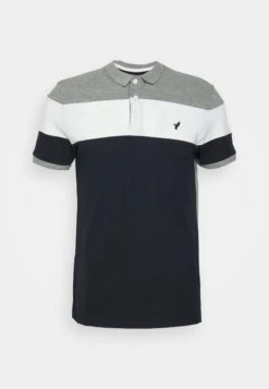 Pier One Poloshirt - Grey/White/Dark Blue