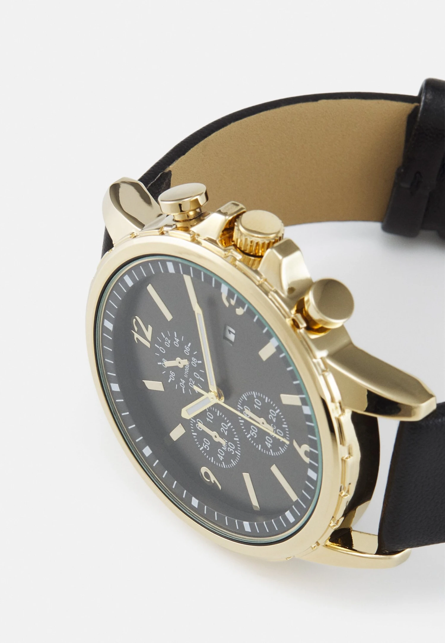 Pier One Unisex - Chronograaf - Black/Gold-Coloured 4 Pier One Unisex - Chronograaf - Black/Gold-Coloured - Afbeelding 4