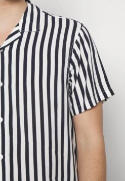 Pier One Overhemd - Dark Blue/White -mode f04216a06fc842d38c3fc0f259374953