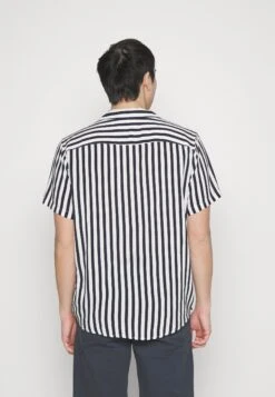 Pier One Overhemd - Dark Blue/White -mode f20c4c98ed0f469fb44c9fcda6a564b8