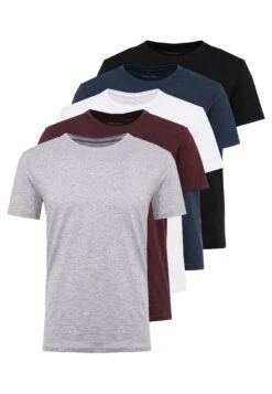 Pier One 5 Pack - T-Shirt Basic - Mottled Bordeaux/White 12 Pier One 5 Pack - T-Shirt Basic - Mottled Bordeaux/White -mode f3311ca65bb04406b4483c68855855c6