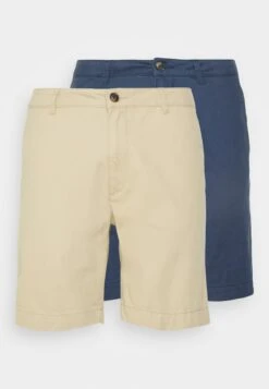 Pier One 2 Pack - Shorts -Dark Blue/Tan -mode f9a892a3b0b34fe9815664d9ef698d9f